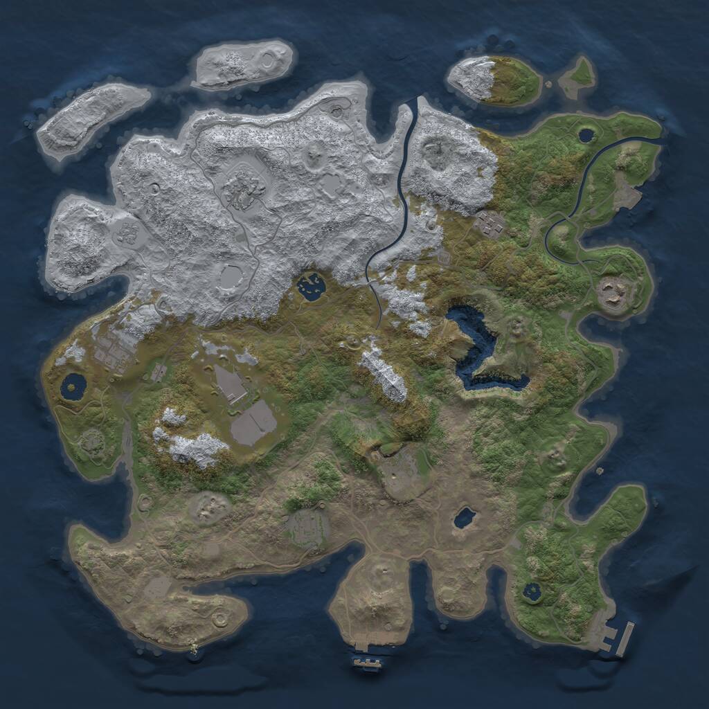 Rust Map: Procedural Map, Size: 4000, Seed: 45635, 14 Monuments