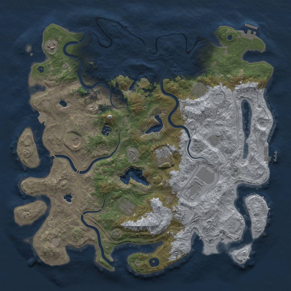 Rust Map: Procedural Map, Size: 4500, Seed: 264105766, 16 Monuments