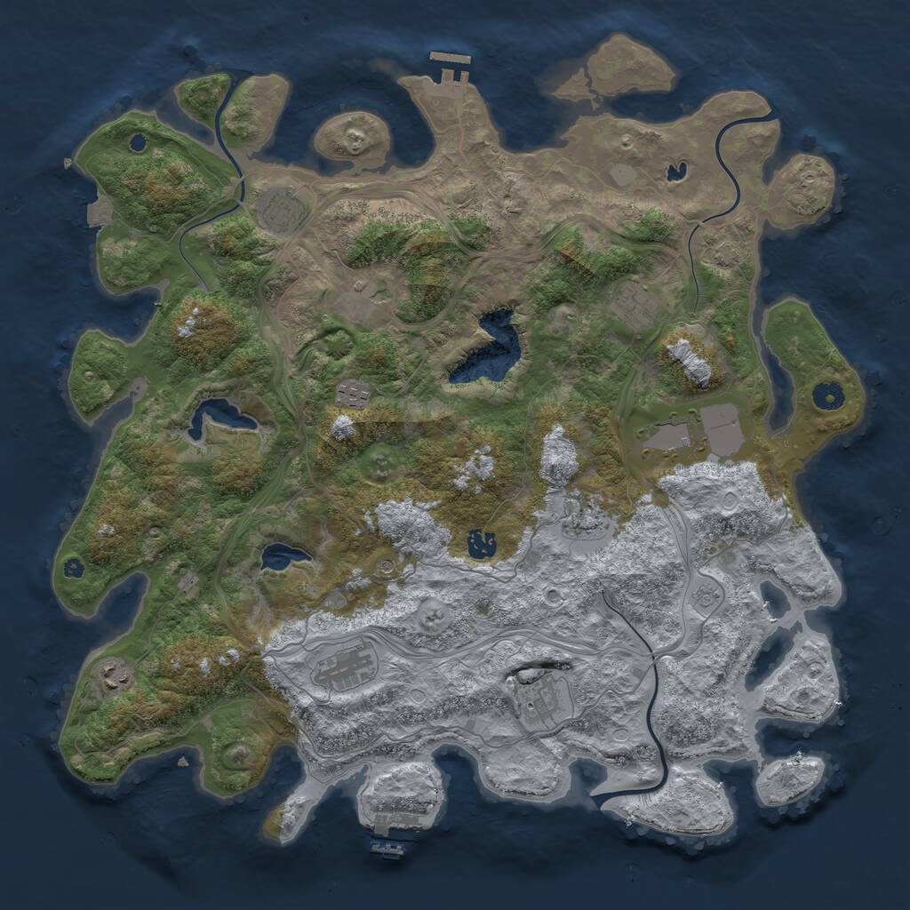 Rust Map: Procedural Map, Size: 4500, Seed: 1112024, 16 Monuments