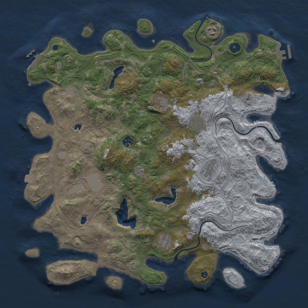Rust Map: Procedural Map, Size: 4500, Seed: 7984514, 15 Monuments