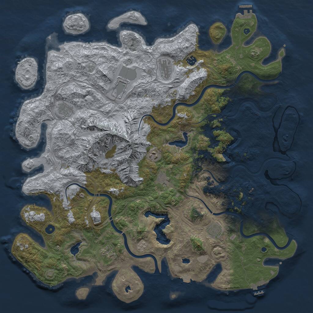 Rust Map: Procedural Map, Size: 5000, Seed: 867864, 15 Monuments