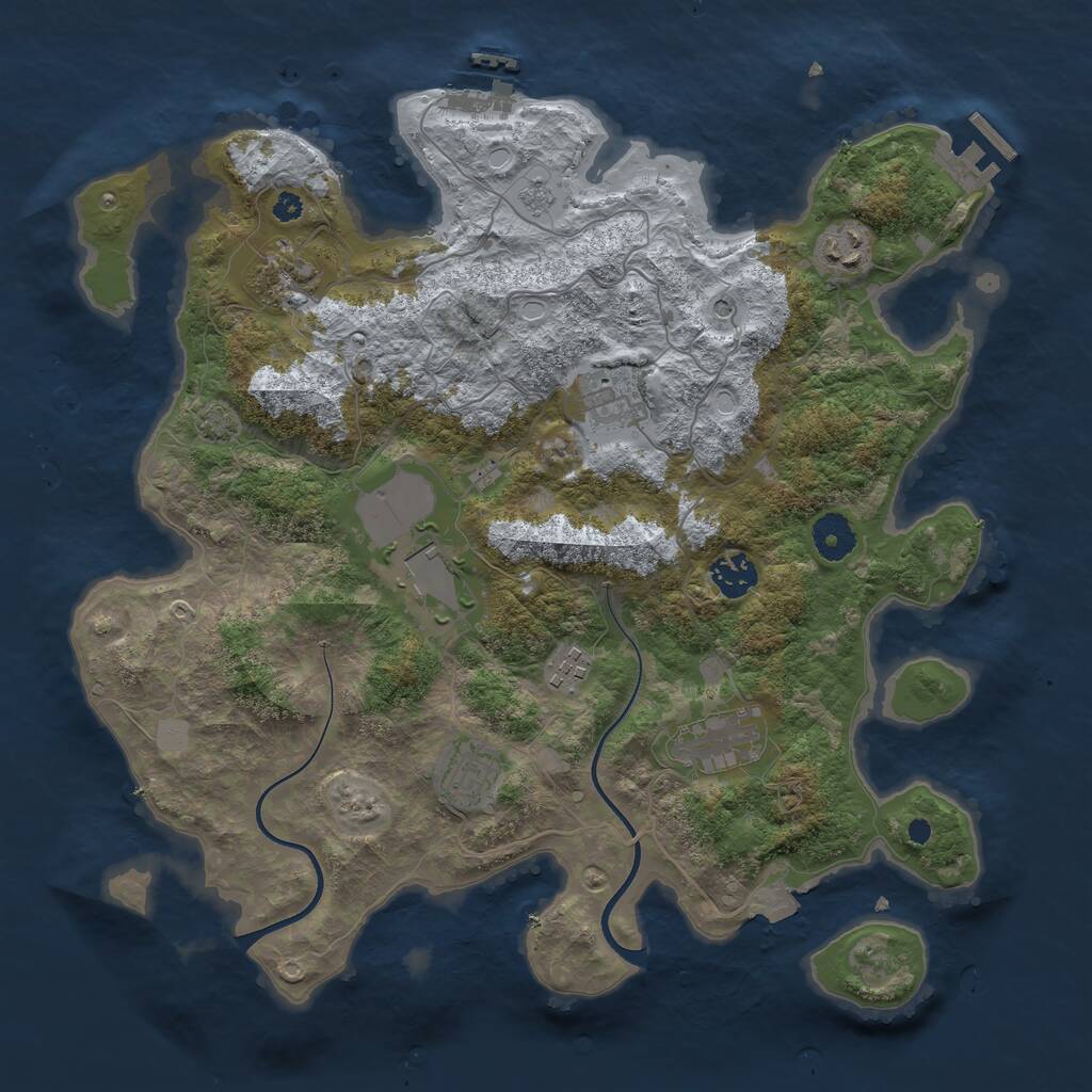Rust Map: Procedural Map, Size: 3700, Seed: 299984097, 14 Monuments