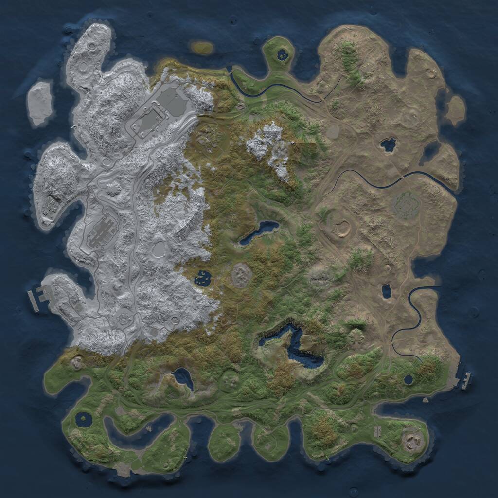 Rust Map: Procedural Map, Size: 4500, Seed: 1454142875, 14 Monuments