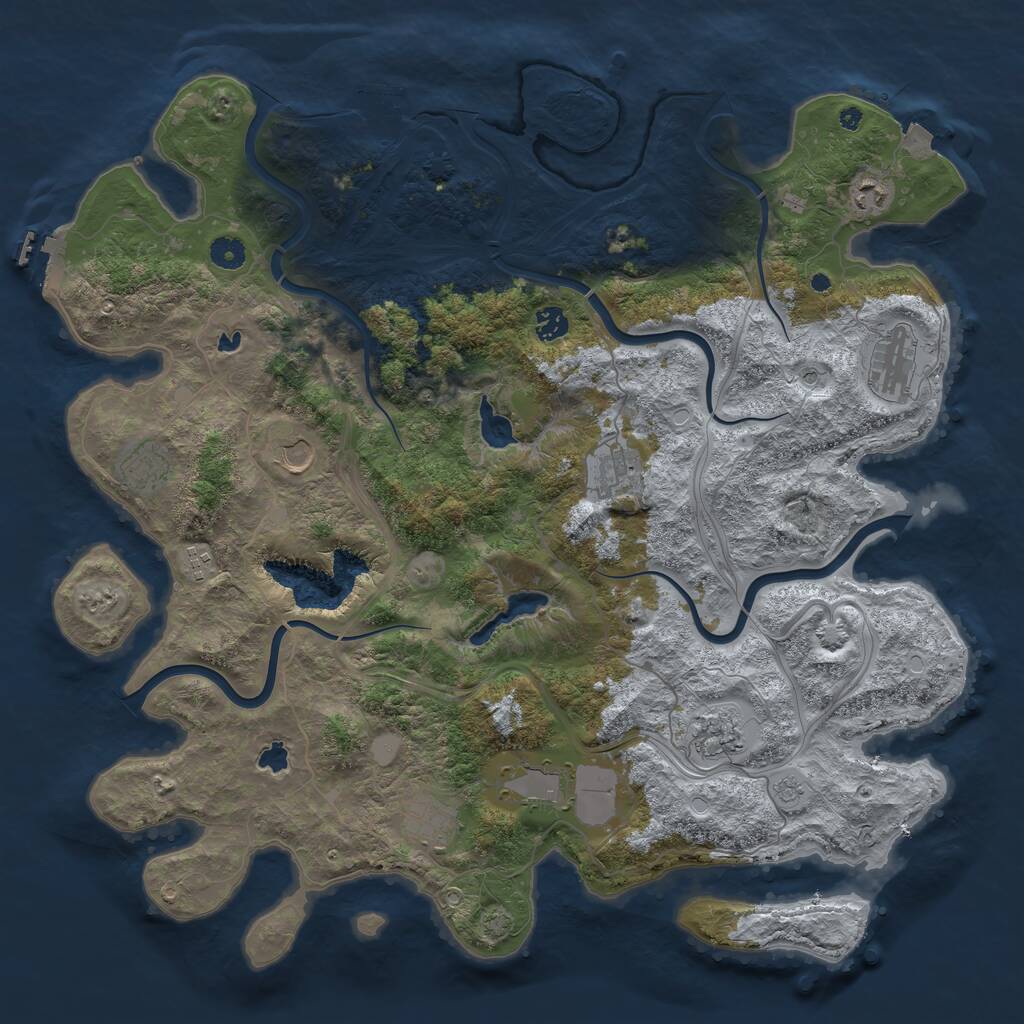 Rust Map: Procedural Map, Size: 4500, Seed: 699329982, 16 Monuments