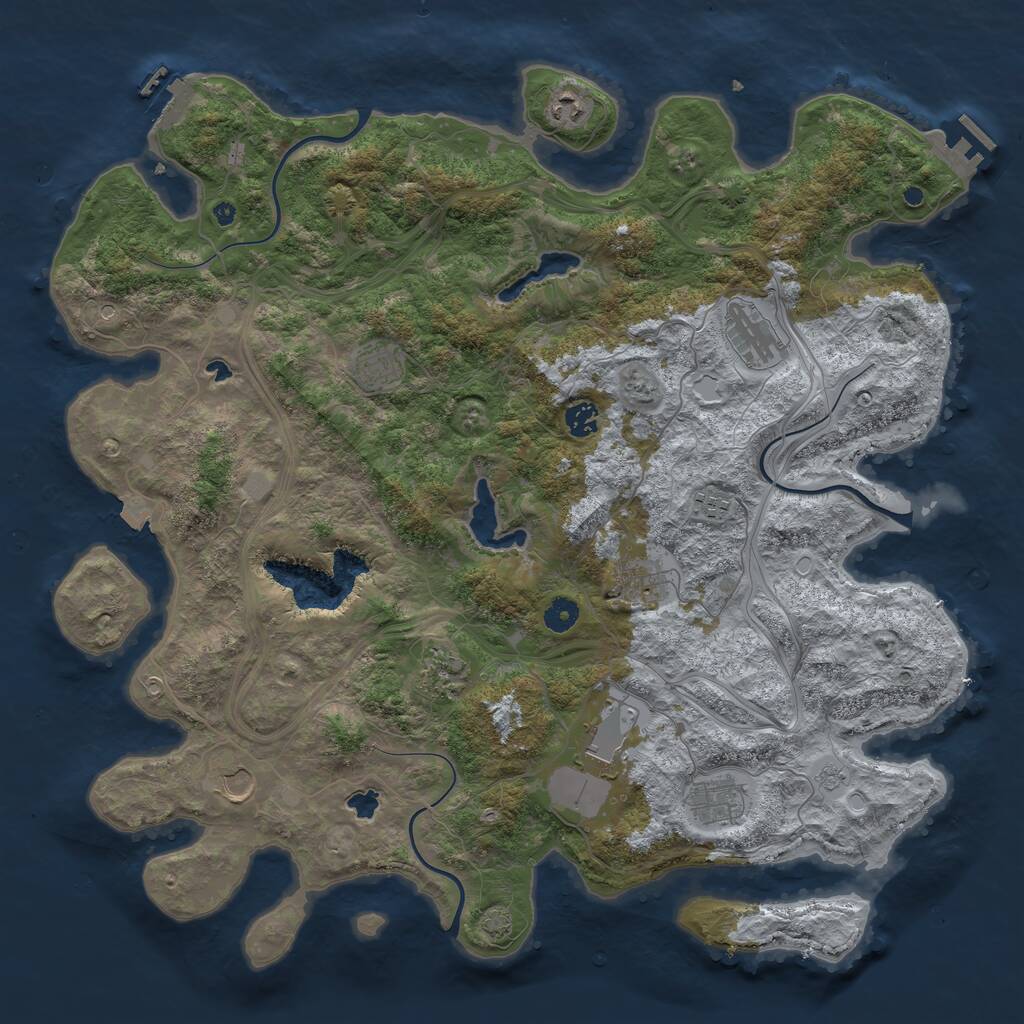 Rust Map: Procedural Map, Size: 4500, Seed: 699329982, 16 Monuments
