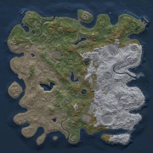 Thumbnail Rust Map: Procedural Map, Size: 4500, Seed: 699329982, 16 Monuments