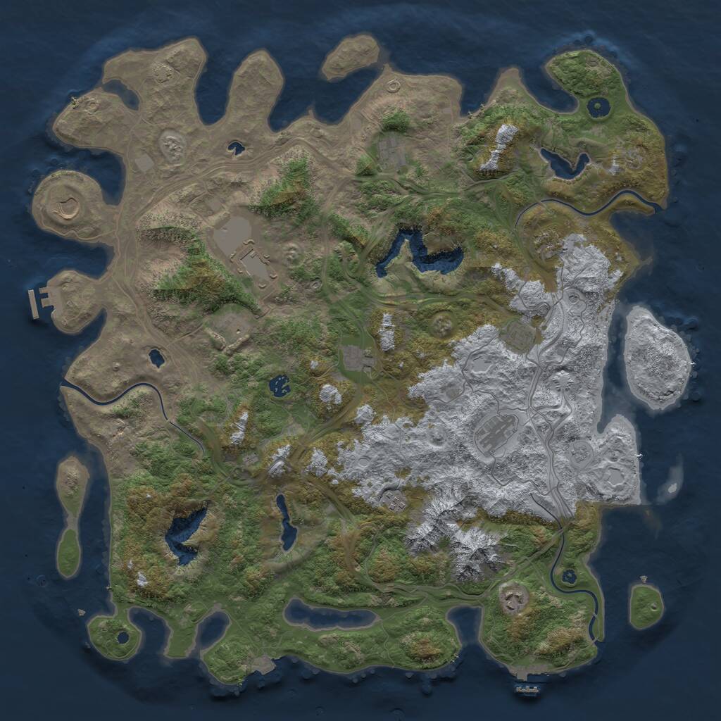 Rust Map: Procedural Map, Size: 5000, Seed: 51669, 17 Monuments