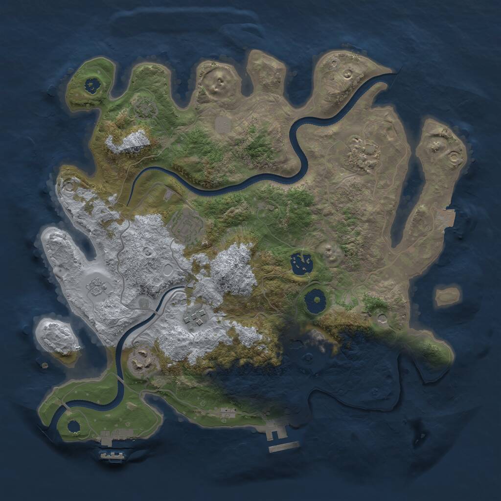 Rust Map: Procedural Map, Size: 3300, Seed: 379615974, 12 Monuments