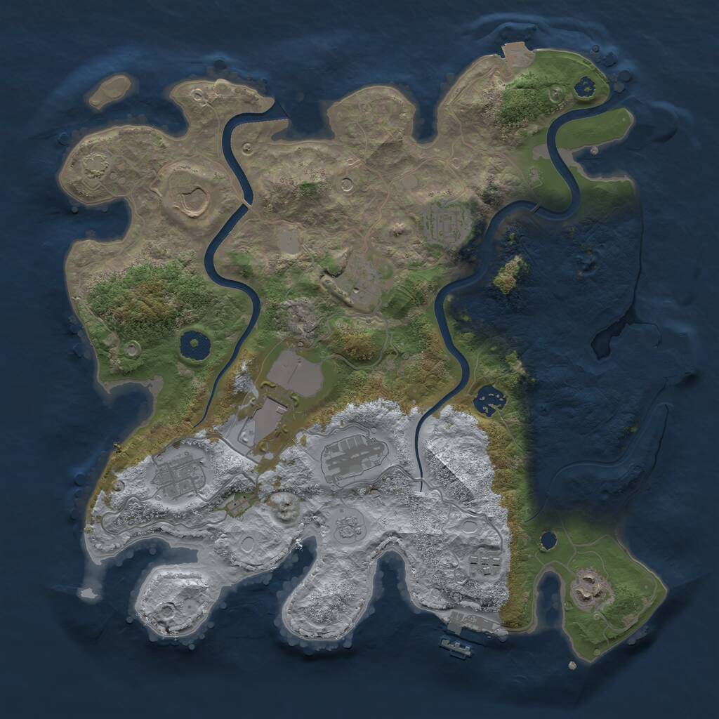 Rust Map: Procedural Map, Size: 3600, Seed: 797717739, 15 Monuments