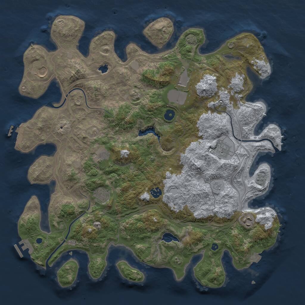 Rust Map: Procedural Map, Size: 4250, Seed: 1145144123, 14 Monuments