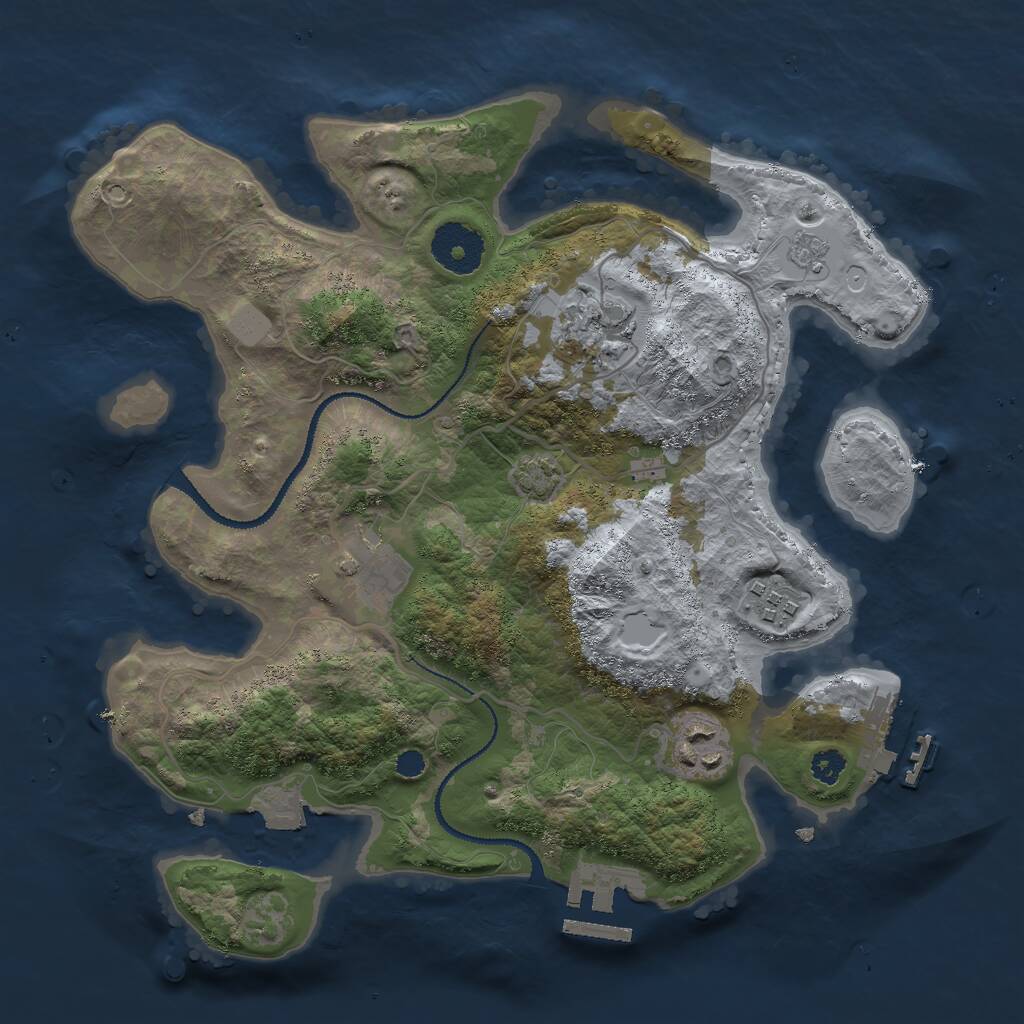 Rust Map: Procedural Map, Size: 3000, Seed: 1067450803, 9 Monuments