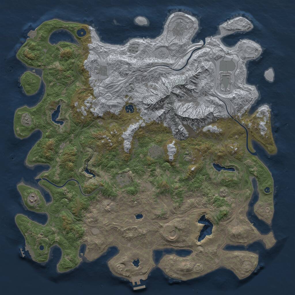 Rust Map: Procedural Map, Size: 5000, Seed: 7586969, 16 Monuments