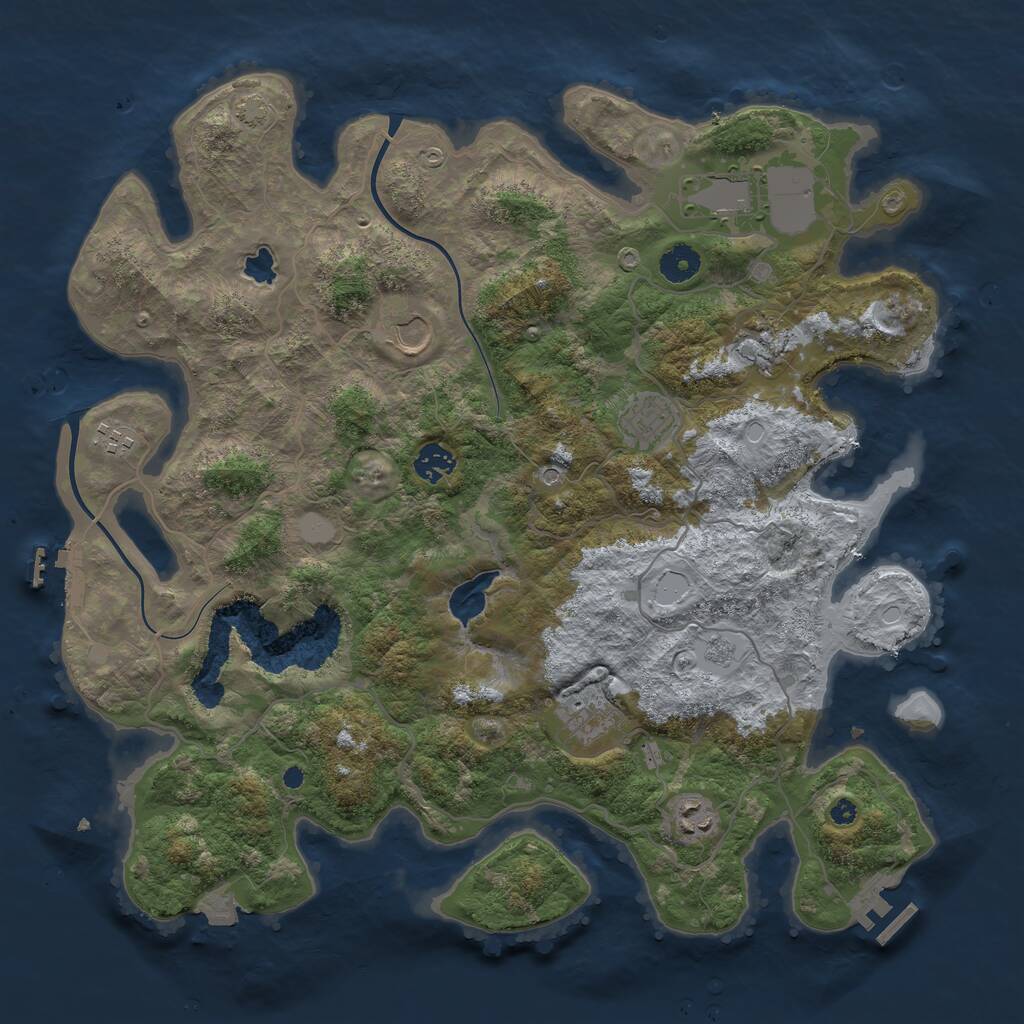 Rust Map: Procedural Map, Size: 4000, Seed: 97454, 14 Monuments
