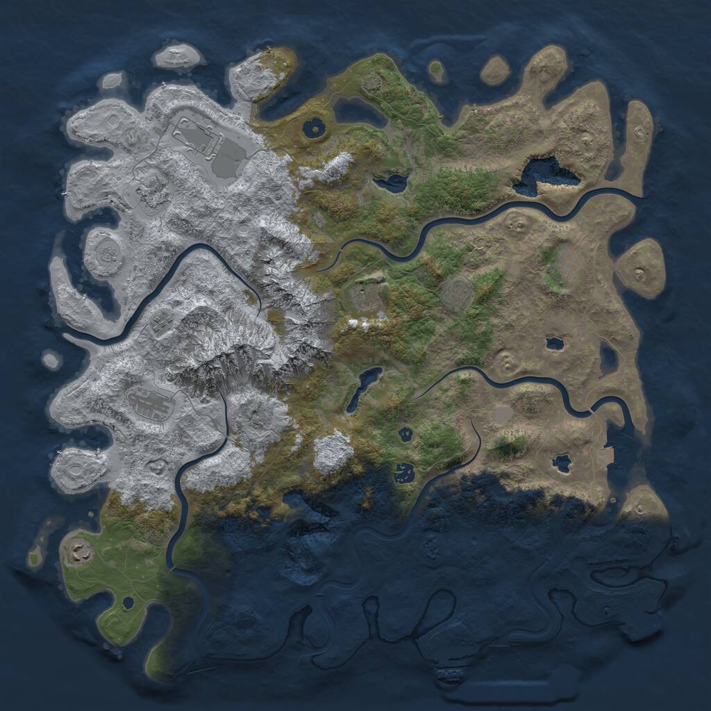 Rust Map: Procedural Map, Size: 5000, Seed: 57689672, 15 Monuments