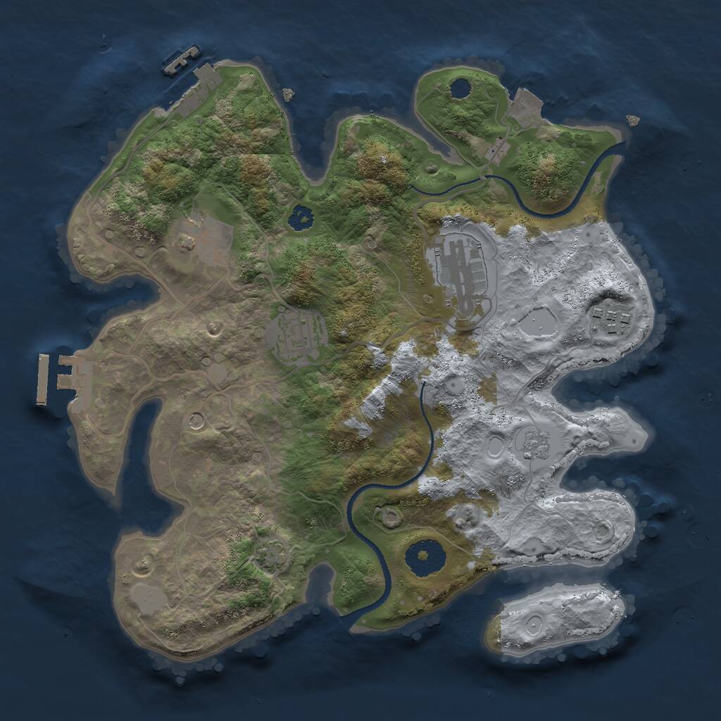 Rust Map: Procedural Map, Size: 2850, Seed: 1662652894, 10 Monuments