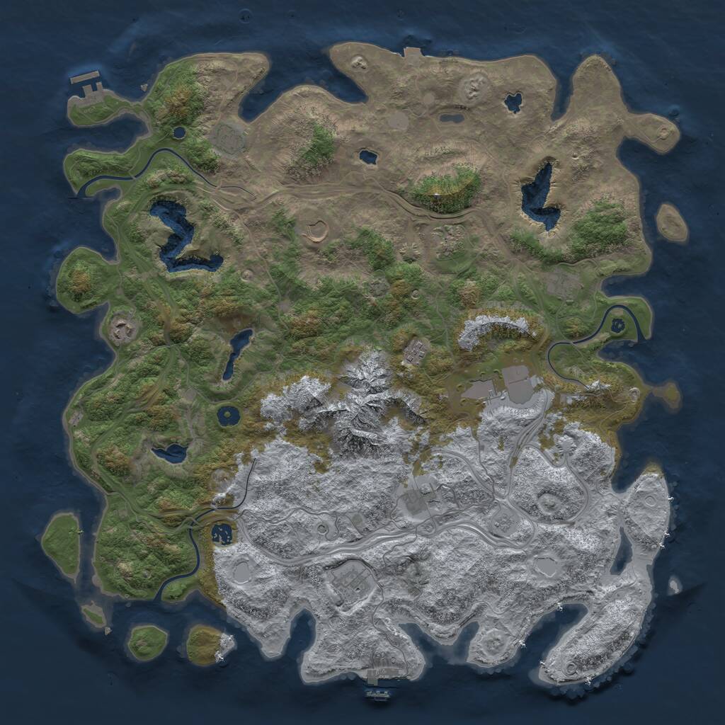 Rust Map: Procedural Map, Size: 5000, Seed: 12341526, 16 Monuments