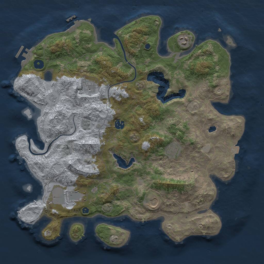 Rust Map: Procedural Map, Size: 4000, Seed: 426057877, 13 Monuments