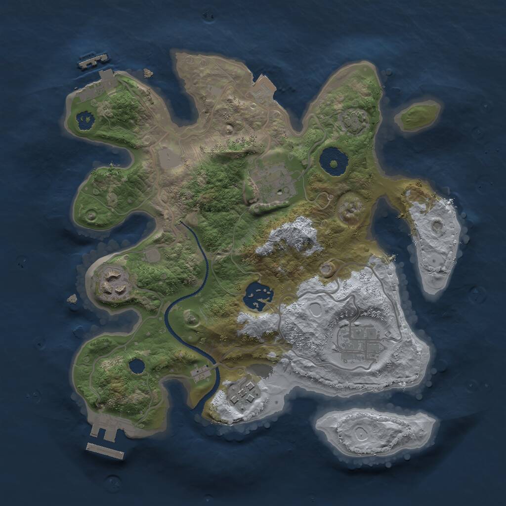 Rust Map: Procedural Map, Size: 2700, Seed: 2452, 9 Monuments
