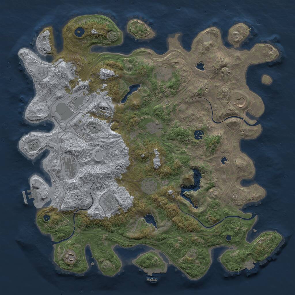 Rust Map: Procedural Map, Size: 4500, Seed: 1986782, 17 Monuments