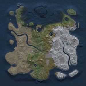 Thumbnail Rust Map: Procedural Map, Size: 3500, Seed: 2107557204, 16 Monuments