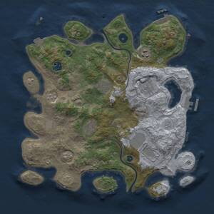Thumbnail Rust Map: Procedural Map, Size: 3500, Seed: 17157329, 13 Monuments