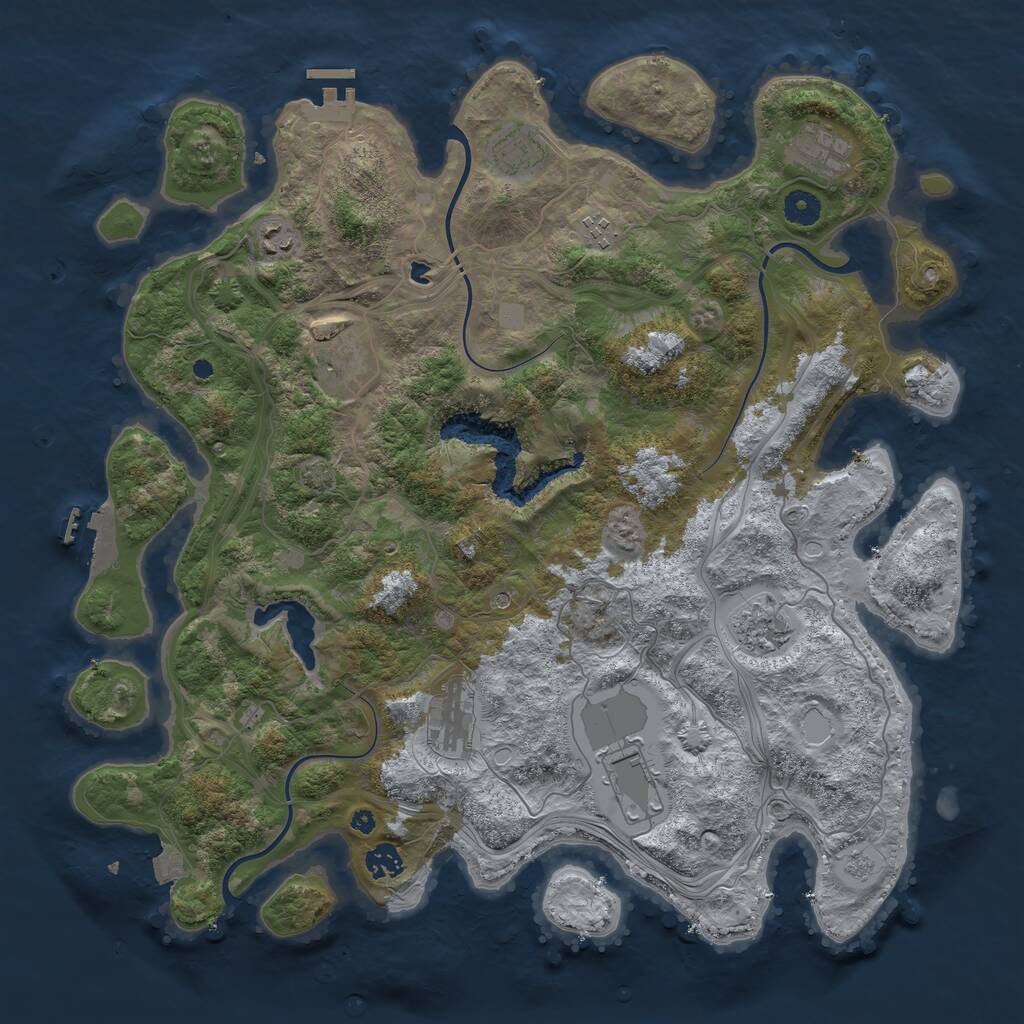 Rust Map: Procedural Map, Size: 4250, Seed: 881143559, 15 Monuments