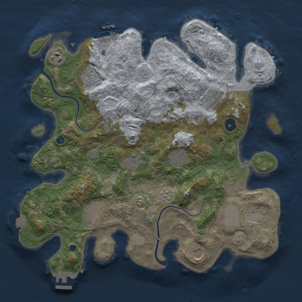Rust Map: Procedural Map, Size: 3750, Seed: 330099900, 15 Monuments