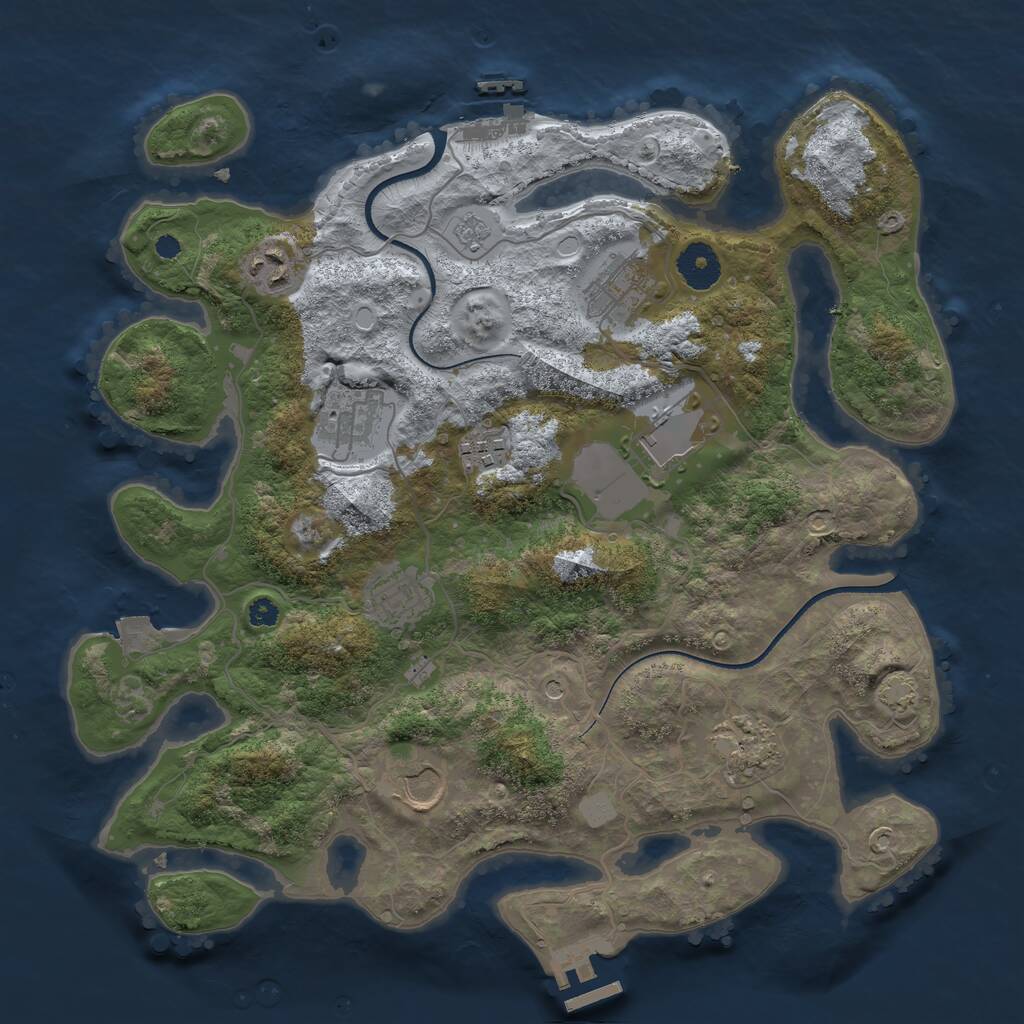 Rust Map: Procedural Map, Size: 3500, Seed: 1607879716, 14 Monuments