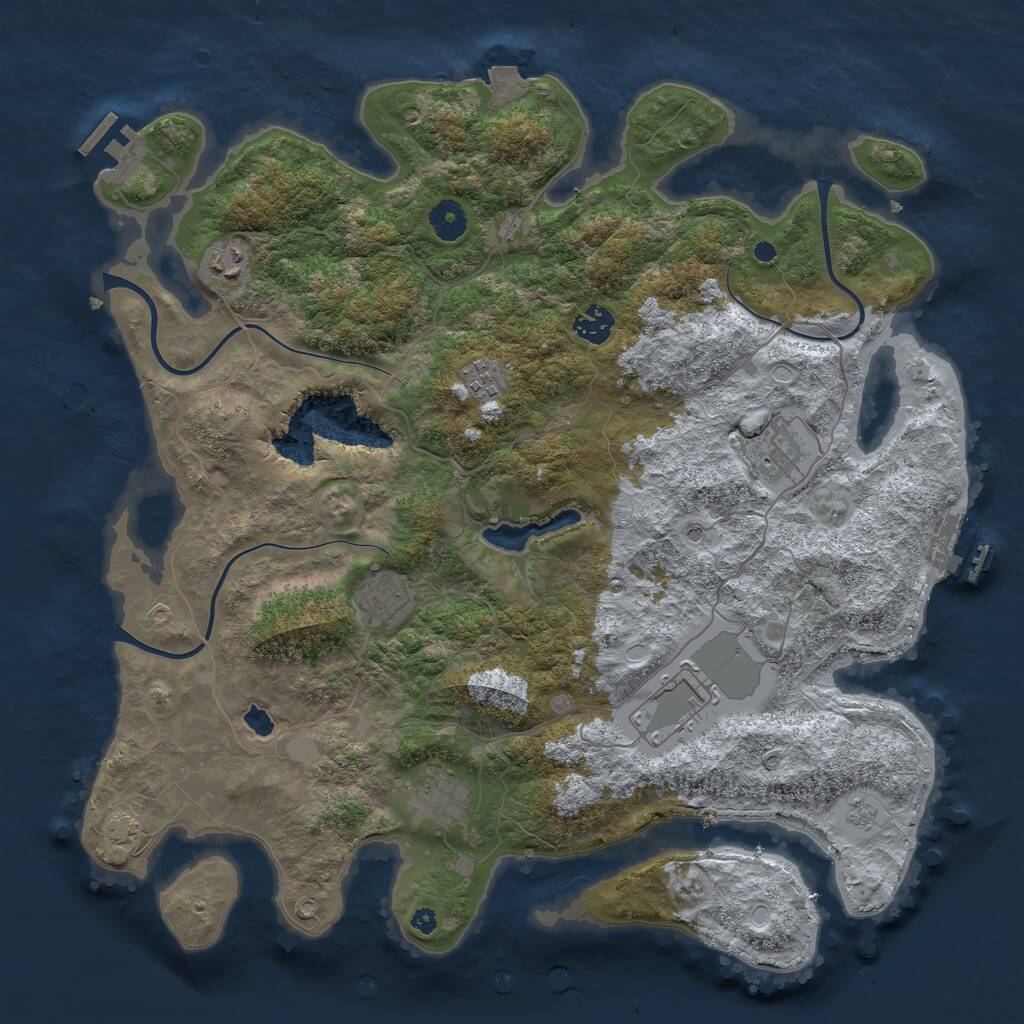 Rust Map: Procedural Map, Size: 4008, Seed: 481982, 13 Monuments