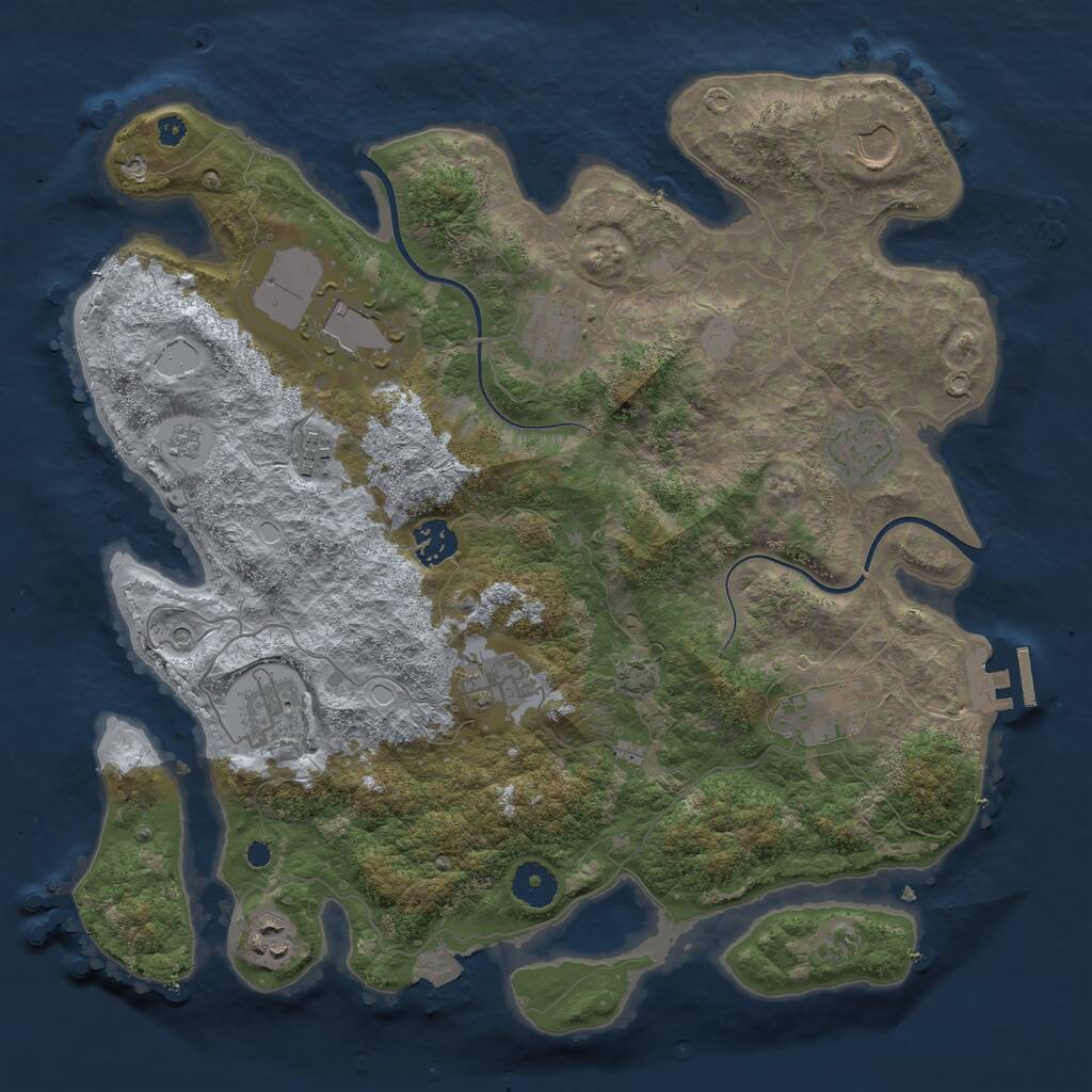 Rust Map: Procedural Map, Size: 3700, Seed: 634086544, 15 Monuments