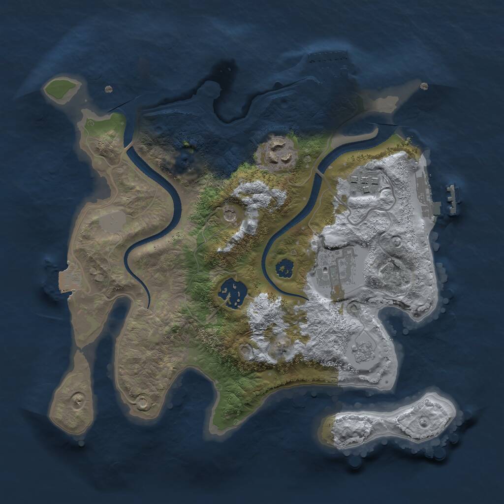 Rust Map: Procedural Map, Size: 2700, Seed: 54740272, 9 Monuments