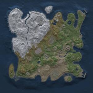 Thumbnail Rust Map: Procedural Map, Size: 3500, Seed: 91015696, 13 Monuments