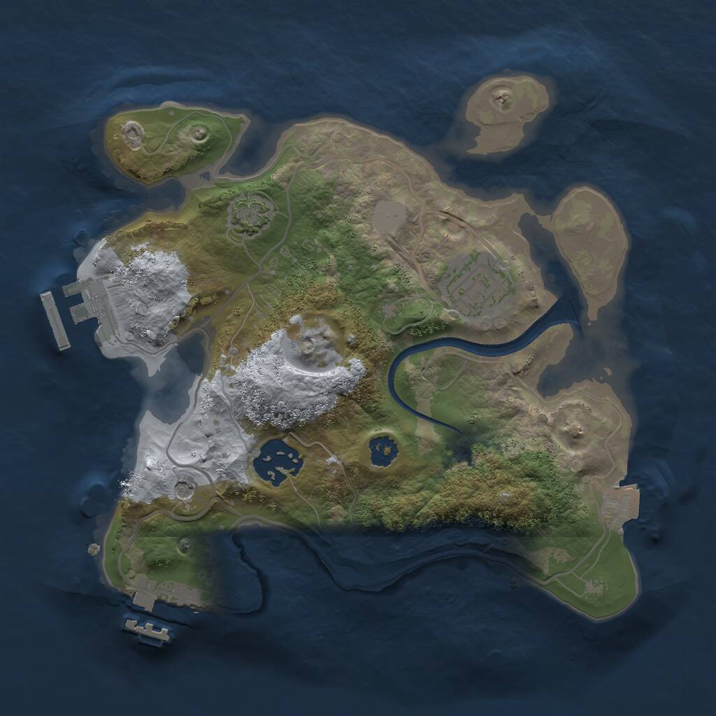 Rust Map: Procedural Map, Size: 2400, Seed: 49975, 7 Monuments
