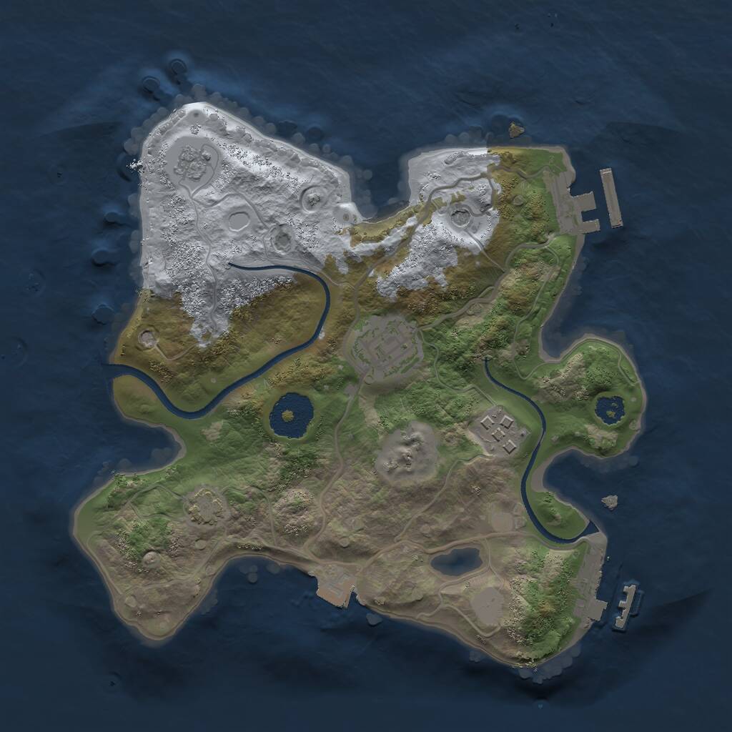 Rust Map: Procedural Map, Size: 2500, Seed: 6048762, 8 Monuments
