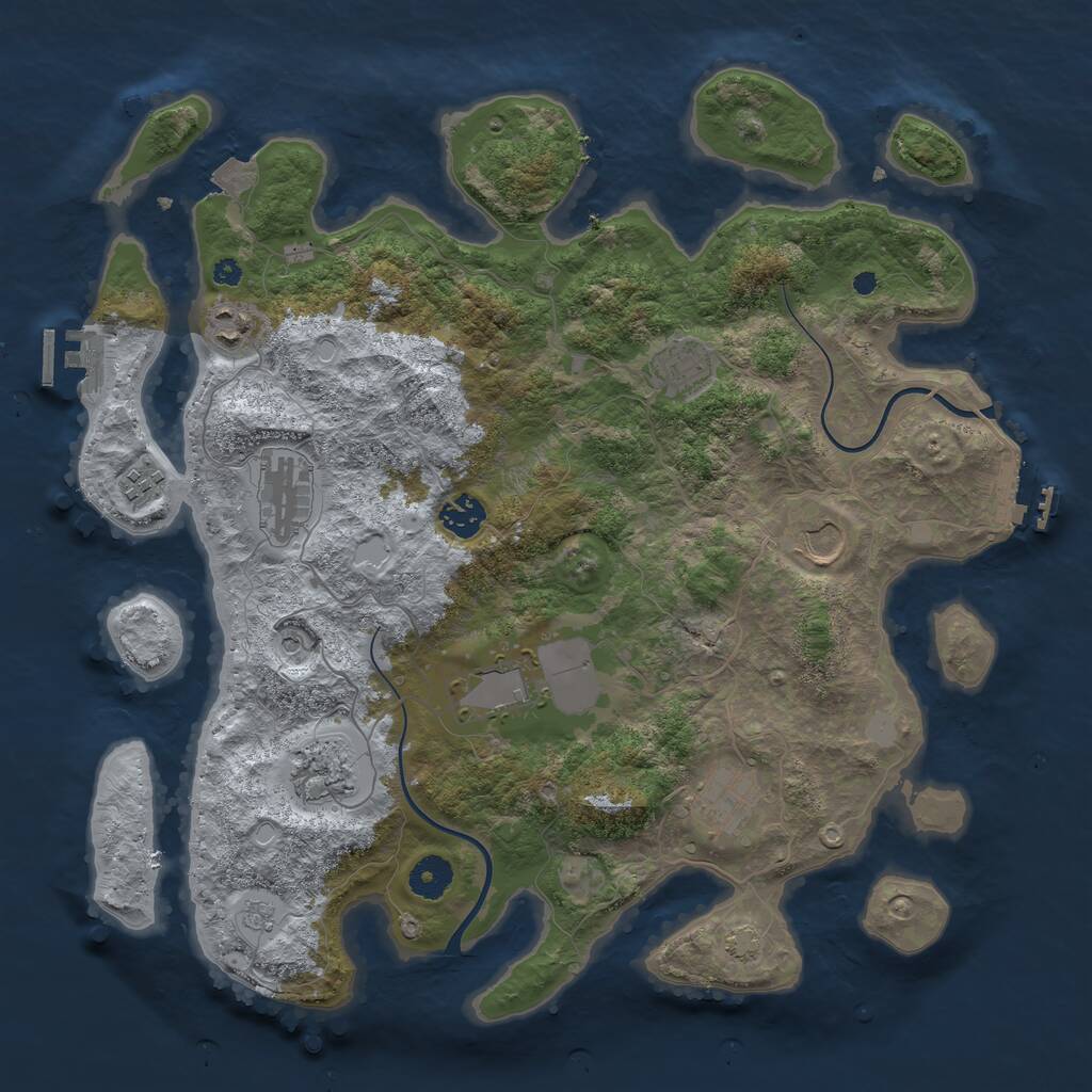 Rust Map: Procedural Map, Size: 3850, Seed: 23656, 15 Monuments