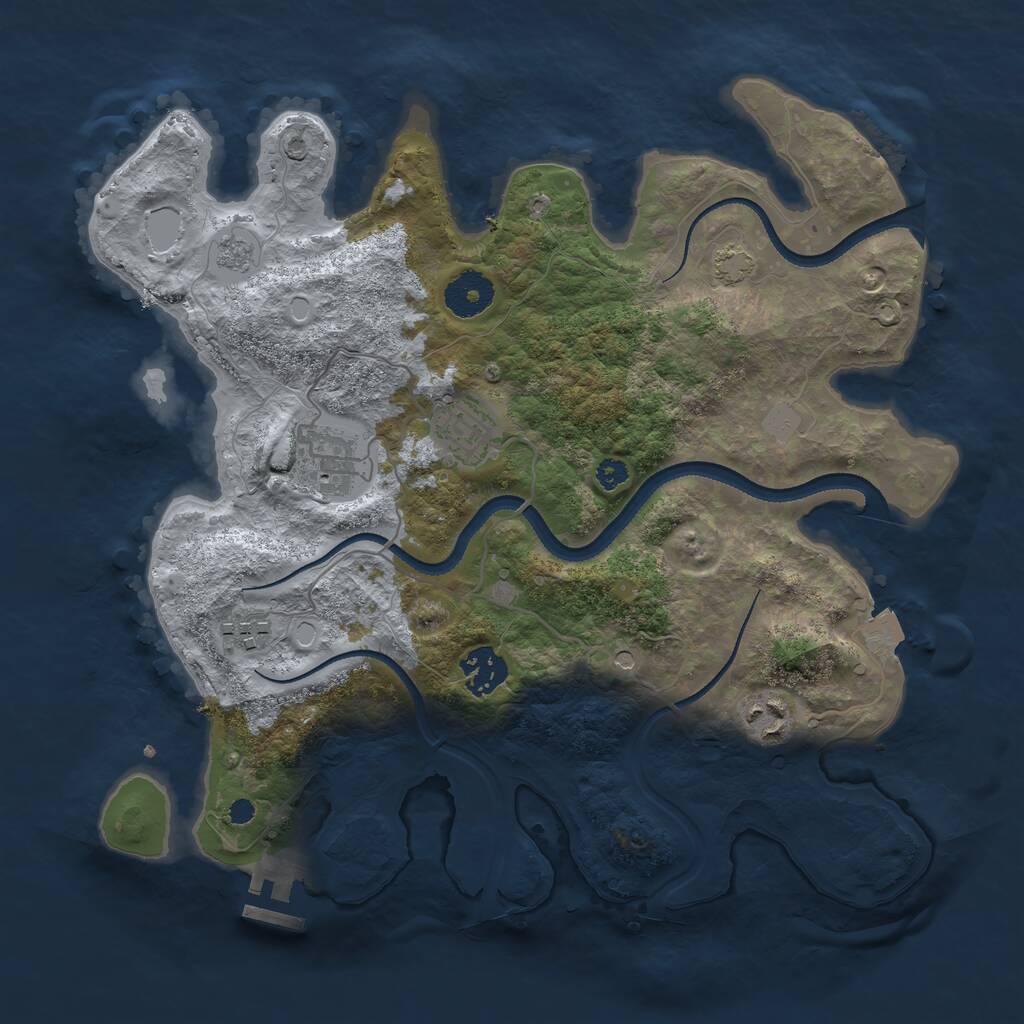 Rust Map: Procedural Map, Size: 3300, Seed: 989604772, 10 Monuments