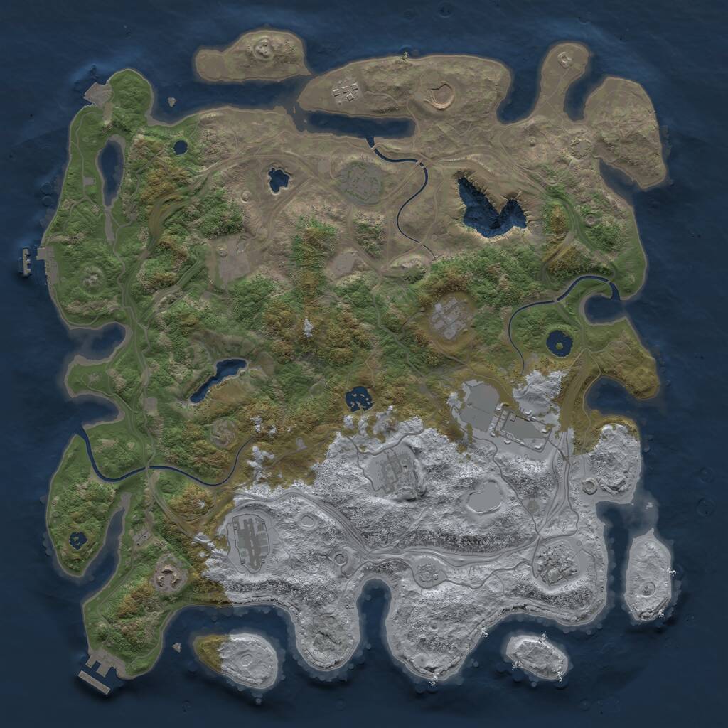 Rust Map: Procedural Map, Size: 4250, Seed: 919711256, 17 Monuments