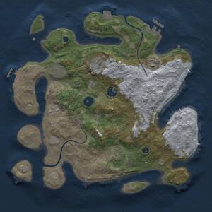 Thumbnail Rust Map: Procedural Map, Size: 3250, Seed: 1855894115, 12 Monuments