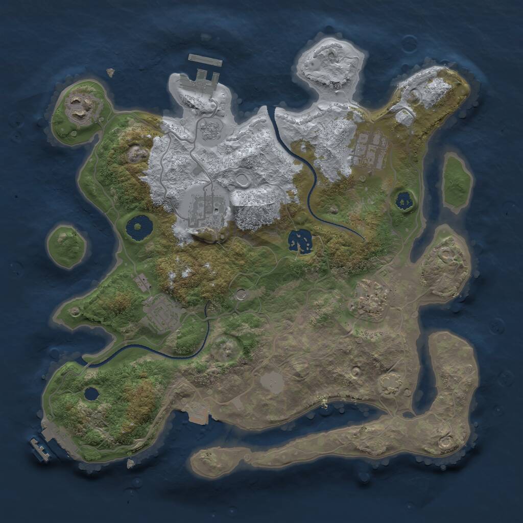 Rust Map: Procedural Map, Size: 3100, Seed: 1516243, 12 Monuments