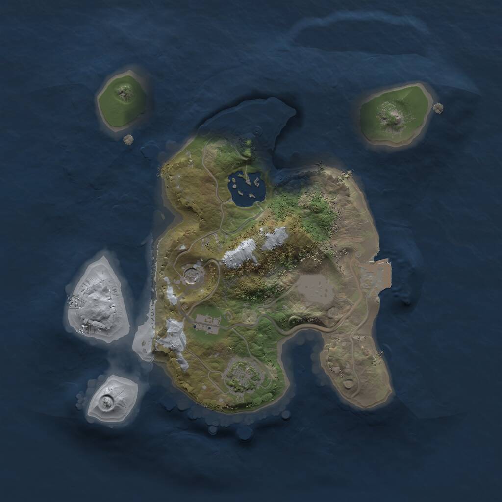 Rust Map: Procedural Map, Size: 2000, Seed: 1694123120, 4 Monuments