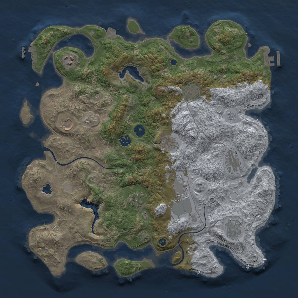 Rust Map: Procedural Map, Size: 4000, Seed: 546758672, 15 Monuments