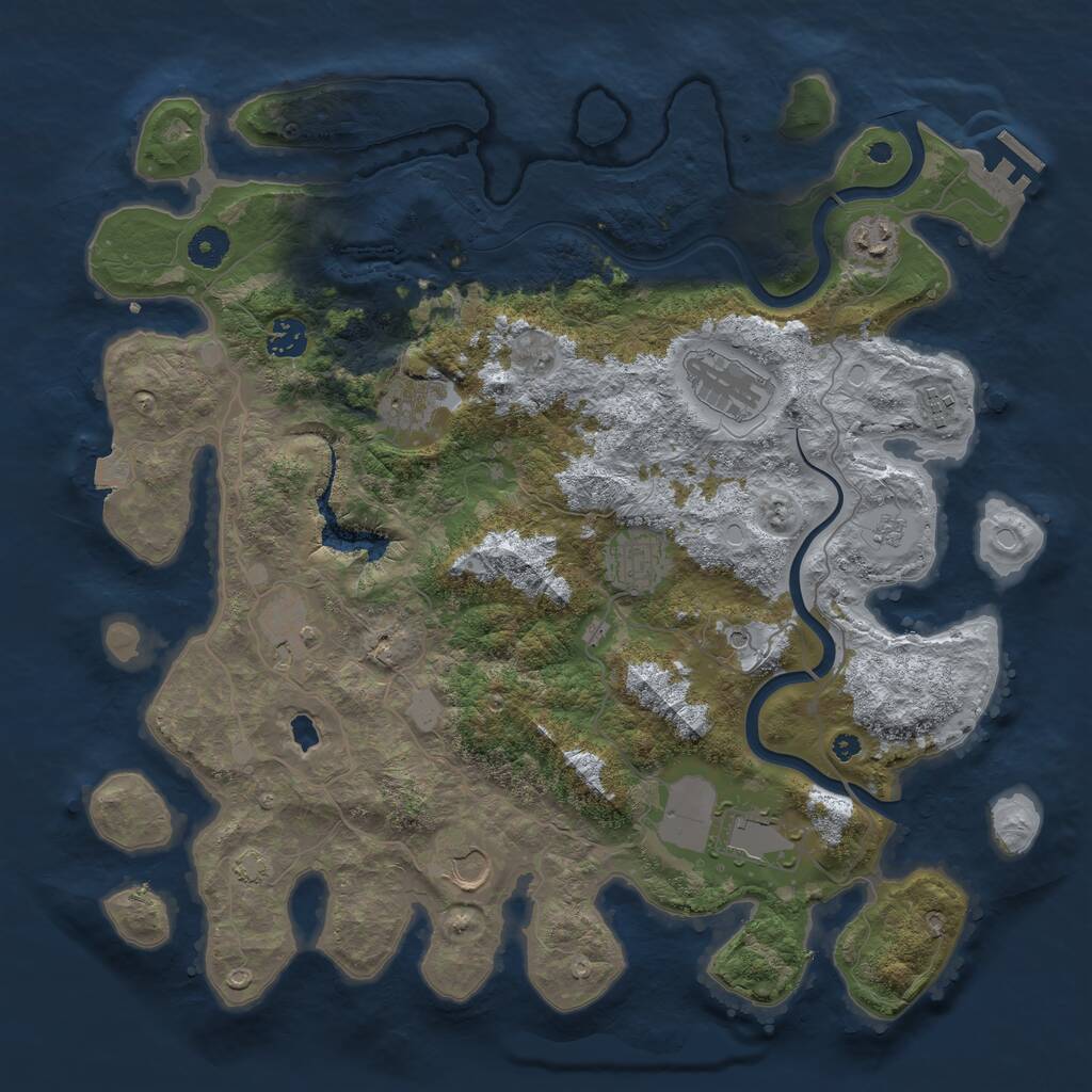 Rust Map: Procedural Map, Size: 4000, Seed: 483539109, 14 Monuments