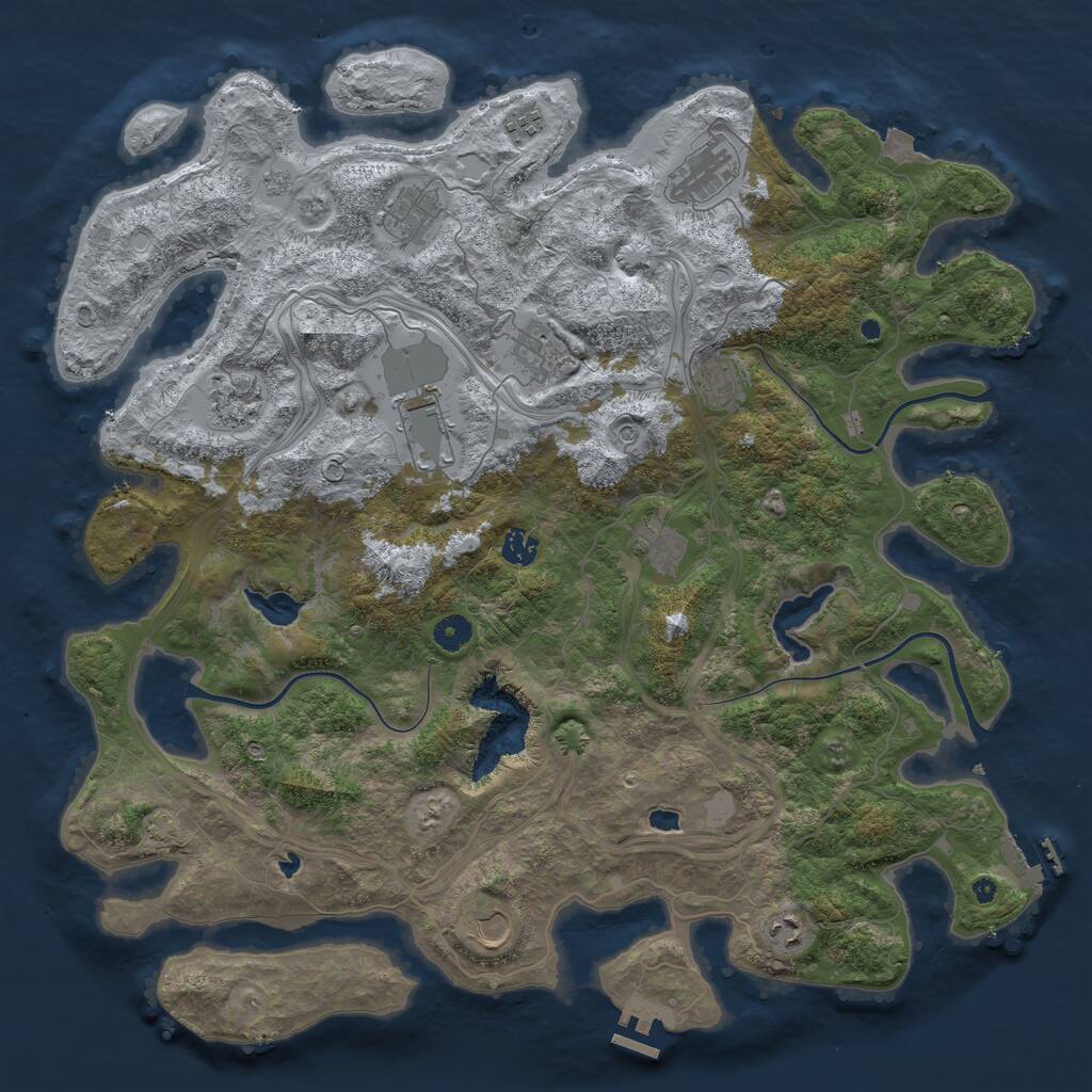 Rust Map: Procedural Map, Size: 4500, Seed: 1166650872, 17 Monuments
