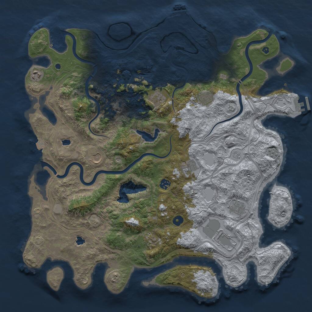 Rust Map: Procedural Map, Size: 4581, Seed: 481982, 16 Monuments