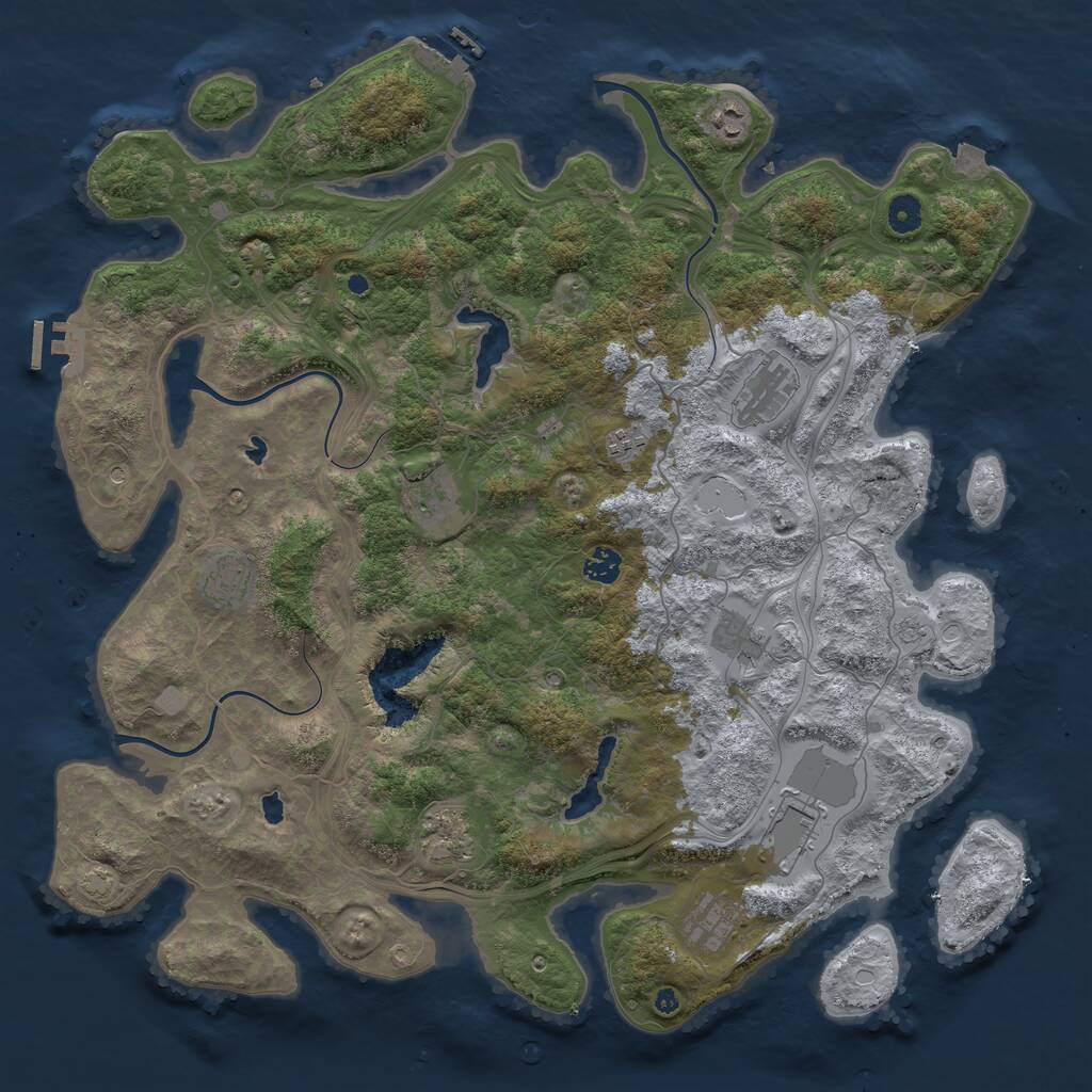 Rust Map: Procedural Map, Size: 4500, Seed: 7950, 16 Monuments