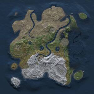 Thumbnail Rust Map: Procedural Map, Size: 3000, Seed: 1371908869, 9 Monuments
