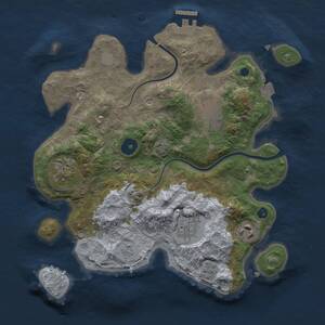 Thumbnail Rust Map: Procedural Map, Size: 3000, Seed: 1371908869, 10 Monuments