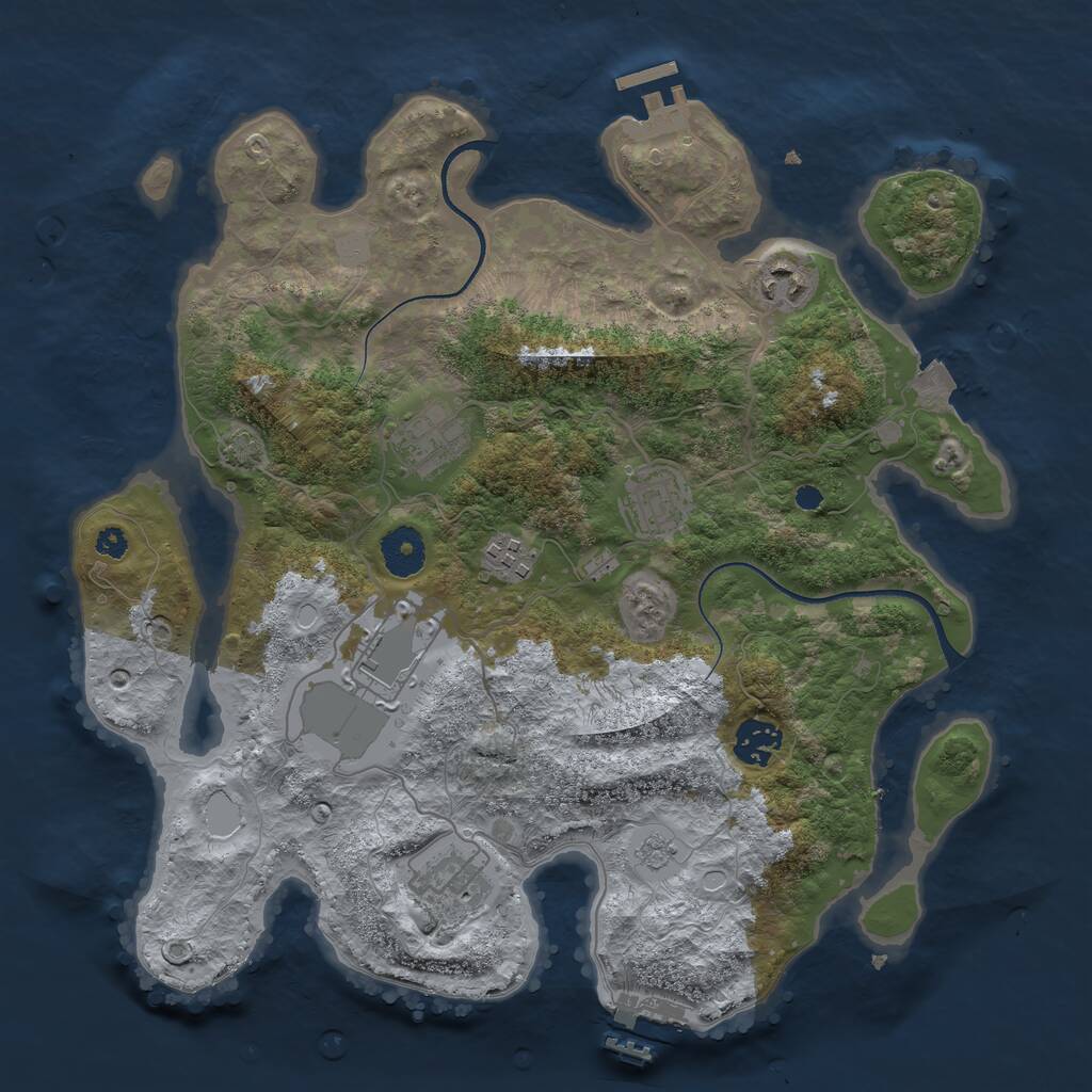 Rust Map: Procedural Map, Size: 3500, Seed: 1776920504, 12 Monuments