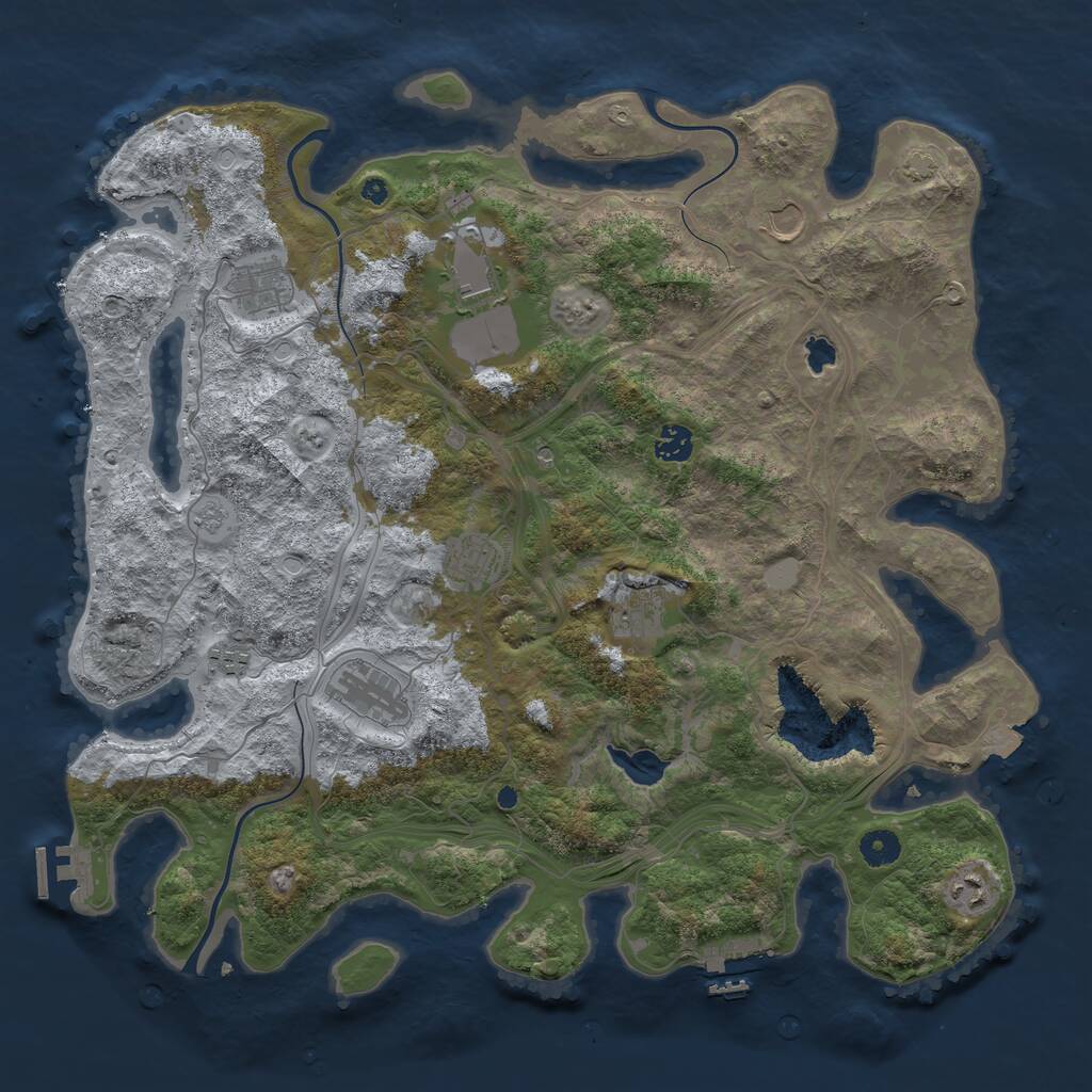 Rust Map: Procedural Map, Size: 4250, Seed: 1018662298, 15 Monuments