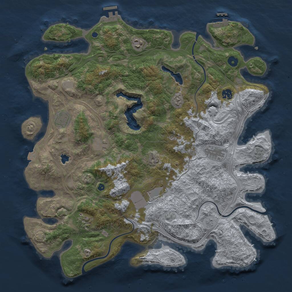 Rust Map: Procedural Map, Size: 4250, Seed: 12840, 14 Monuments